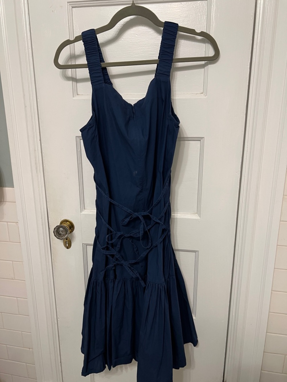 Eudon Choi Navy Blue Mini Dress with Gathered Details - Picture 3 of 10